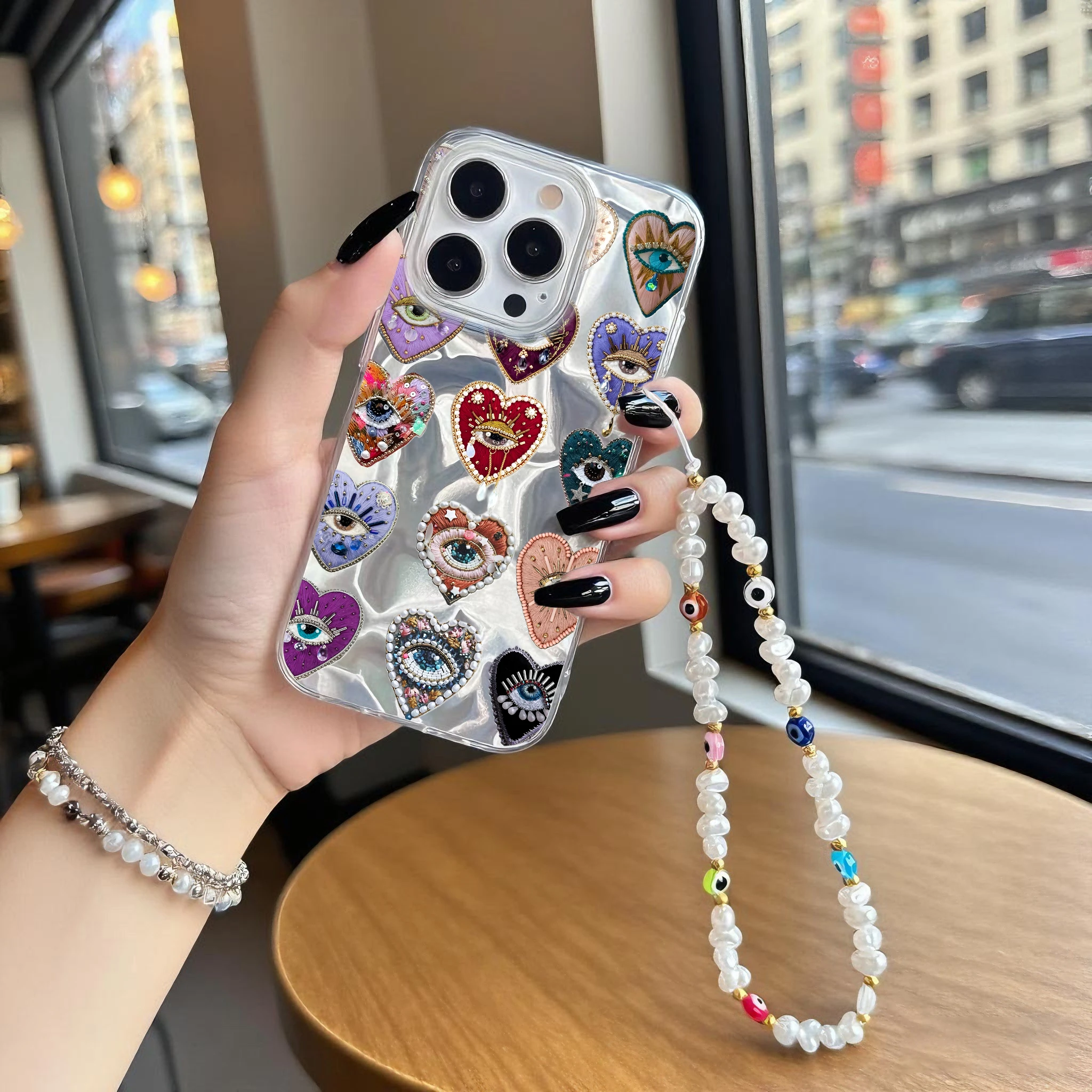 Evil Eye Abstraction Chain Phone Case