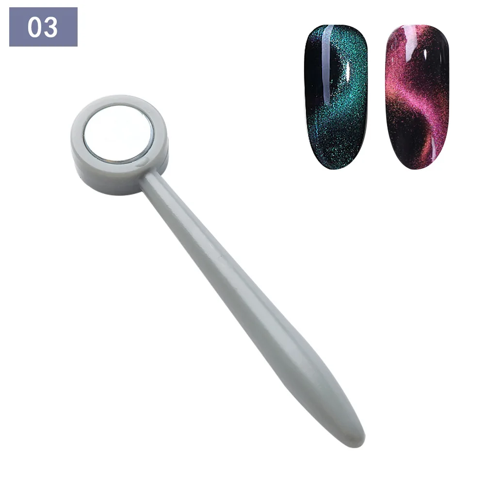 Magnetic Nail Art Tools Cat Eye Nail Tool Magnetic Nail Tools Magnetic Nail Pen 8 Styles Super Strong Thick Strip Magnet Cat Eyes Magnet for Nail Gel Polish Line Strip Effect Multi-shaped Pen Tools