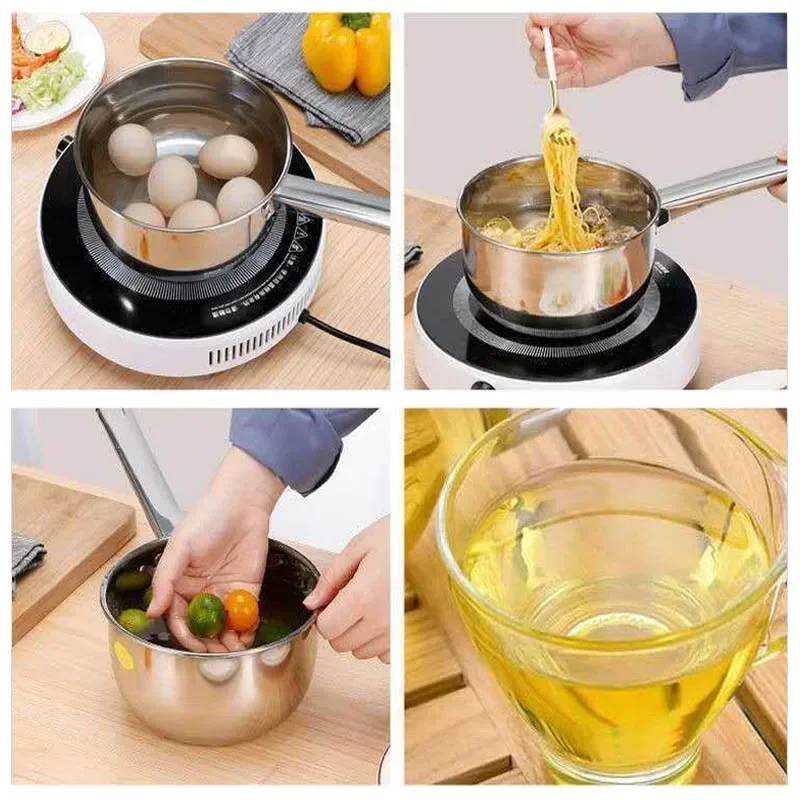 1PCS Stainless Steel Pan Pot Thickening Non-stick Suop Pan With Handle Milk Pot Hot Pot Household Cooking Tools Kitchen Utensils