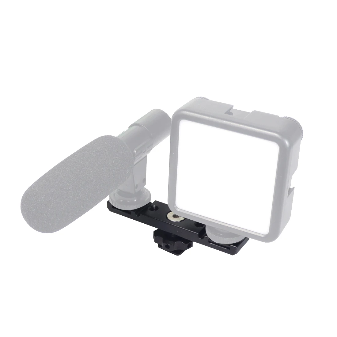 Double Cold Hot Shoe Adapter Mount Extension Holder Video Bracket for Canon for