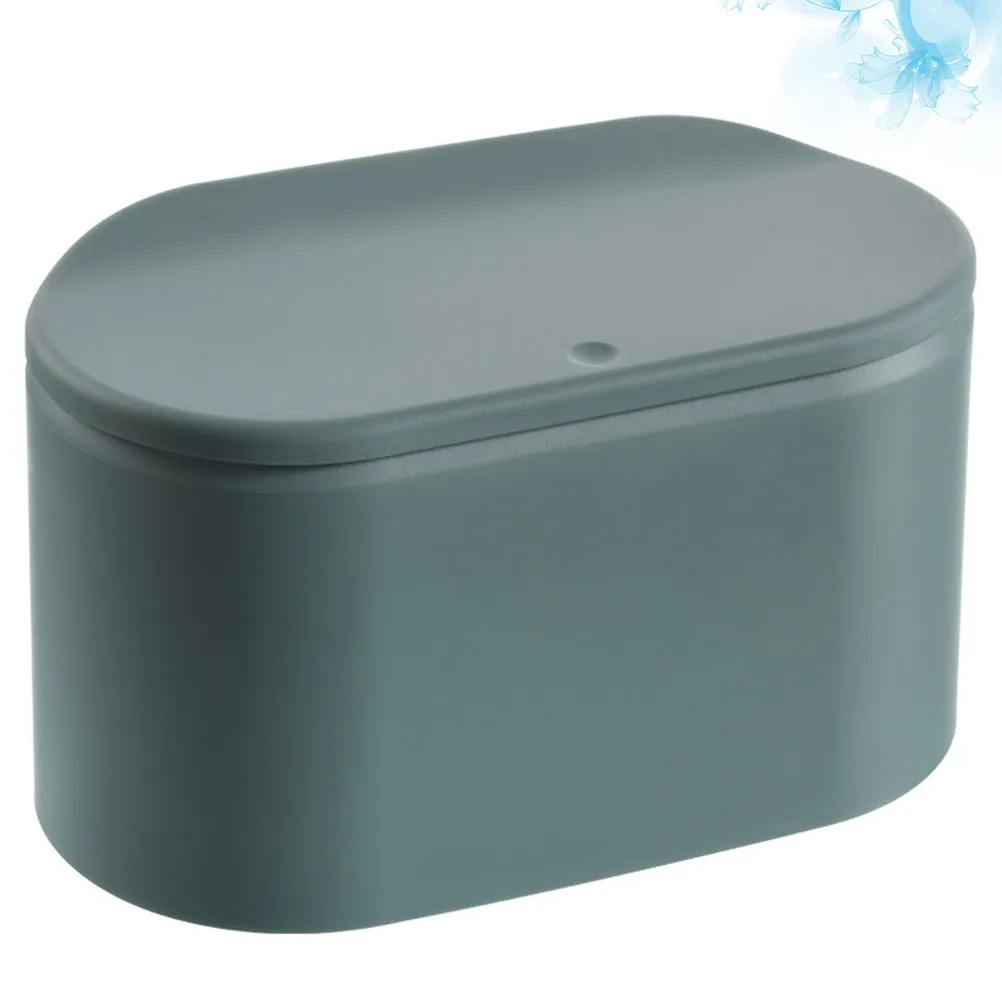 1Pcs 데스크탑 프레스 버튼 쓰레기통 뚜껑이 있는 플라스틱 쓰레기통 사각형 ..