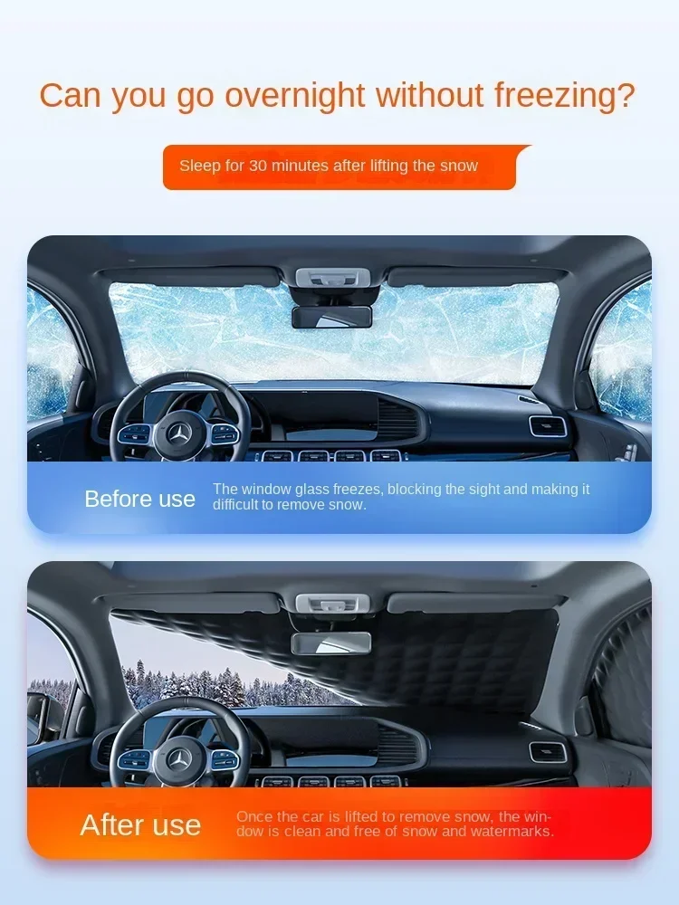 All-Weather Half Car Body Cover Waterproof Dustproof UV & Snow Resistant For Sedans Protects Windshield and Roof 1pc