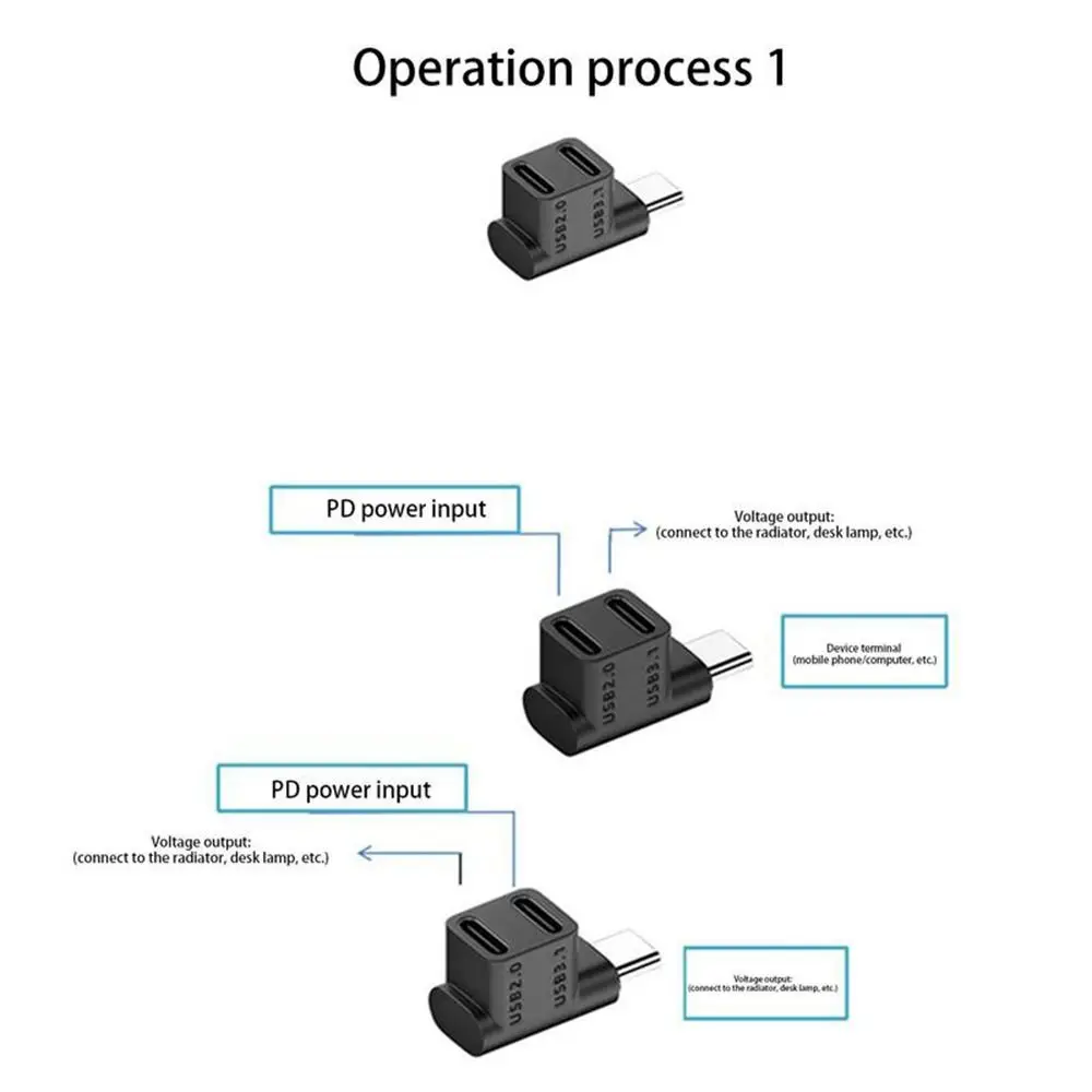 2 in 1 10Gbps 남성-여성 100W 고속 충전 USB C 컨버터 타입-C 3.1 어댑터 (스팀덱용)
