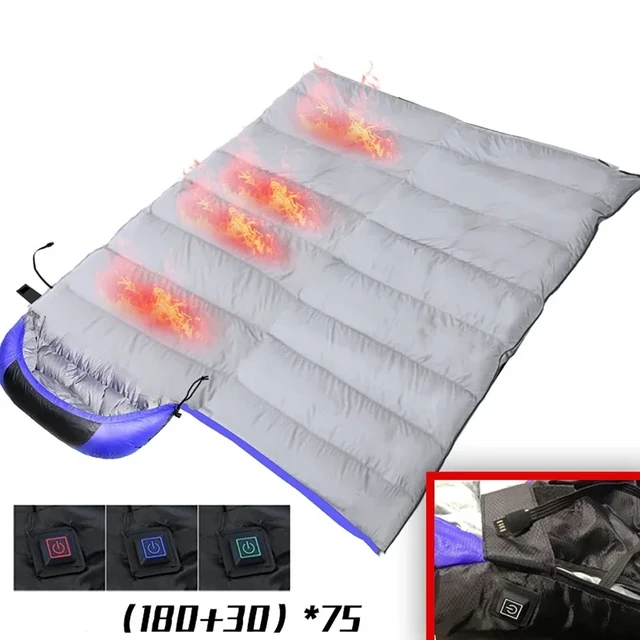 DC 5V 6Area Heated Mats Plush Electric Blanket USB Outdoor Camping Sleeping  Mattress Heated Mat Thermal Pad Heating Sleeping Pad