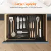 Silverware Drawer Organizer Expandable Utensil Tray with Removable Knife Block Utensil Storage Trays for Knives and Forks 2