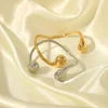 Statement 316L Stainless Steel Twisted Cuff Open Bracelet Bangle for Women Minimalist Fashion Trendy Chic Charm Jewelry 5
