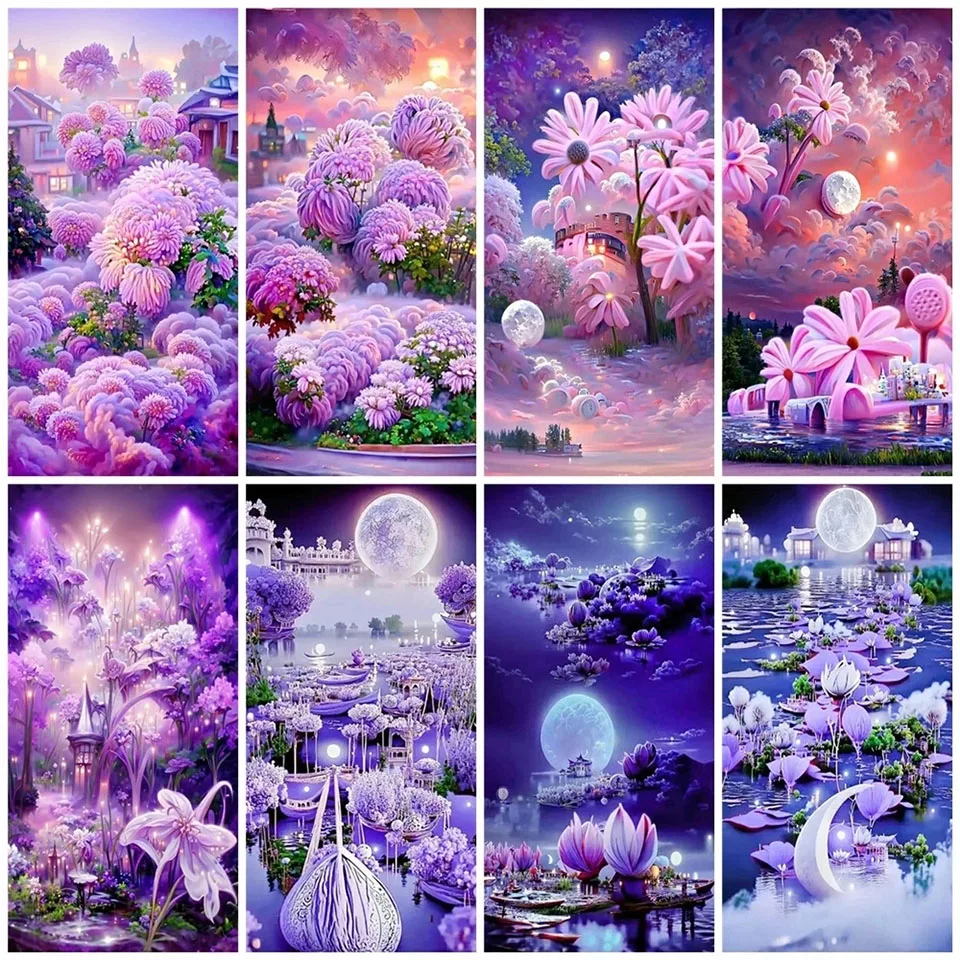 Large Diamond Painting Kits Mosaic Montrose Castle Landscape Full  Square/round Diy Embroidery Fantasy Flower Scenery Home Decor - AliExpress