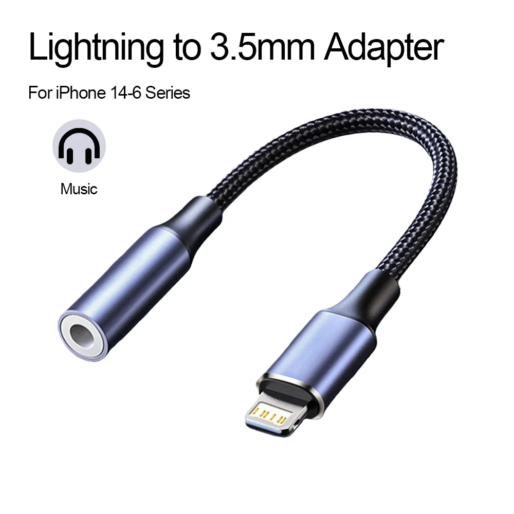 Universal Lightning to 3.5mm Audio Jack Adapter - Headphone and Aux Dongle
