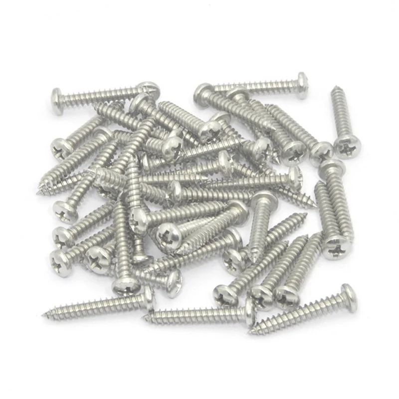 10 Pcs/Lot Cross Recessed Round Head Tapping Screw M3 M3.5 M4 M5 M6 M8 Stainless Steel