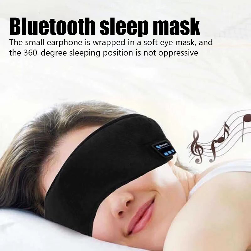 Bluetooth Sleeping Headphones 3D Eye Mask Wireless Air Travel Bluetooth 5.0 Headband Soft Elastic Comfortable Music Earphones 2