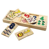 Wooden Children Match It Counting Mathematics Number Early Educational Puzzle Set Jigsaw Toy Preschool Game Gift for Kids 1