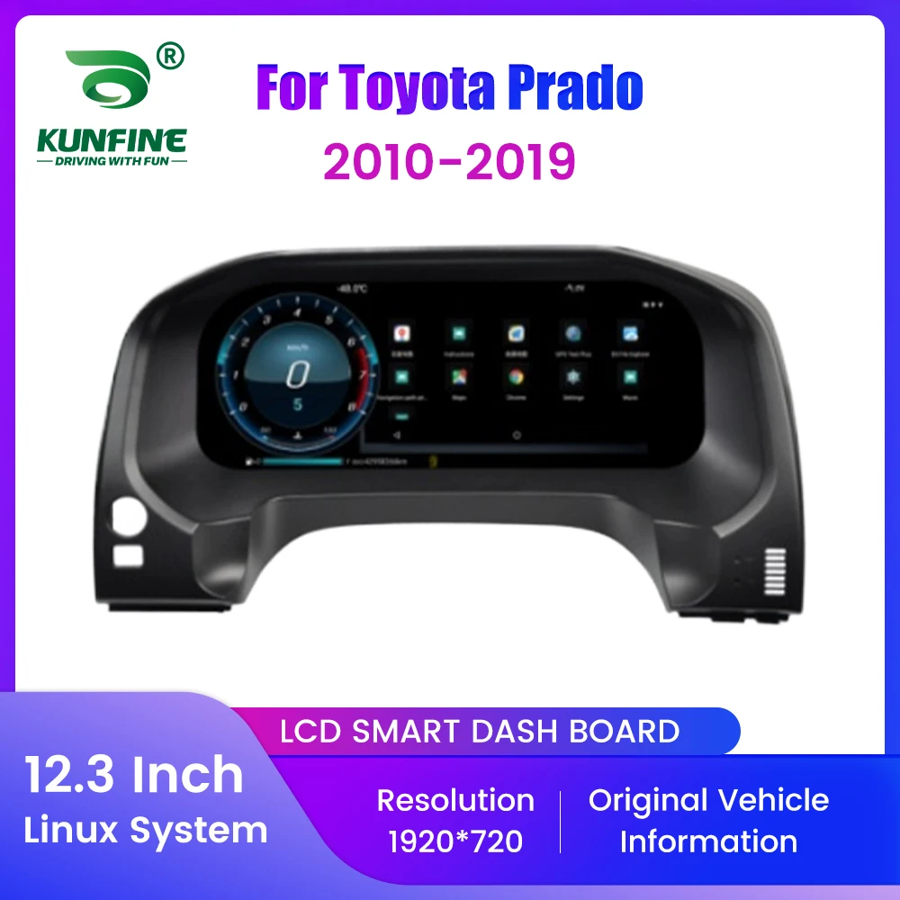 Panel Digital LCD de 12,3 pulgadas para Toyota Prado 2010-2019, Panel de instrumentos Virtual, velocímetro, medidor de cabina, actualización 2