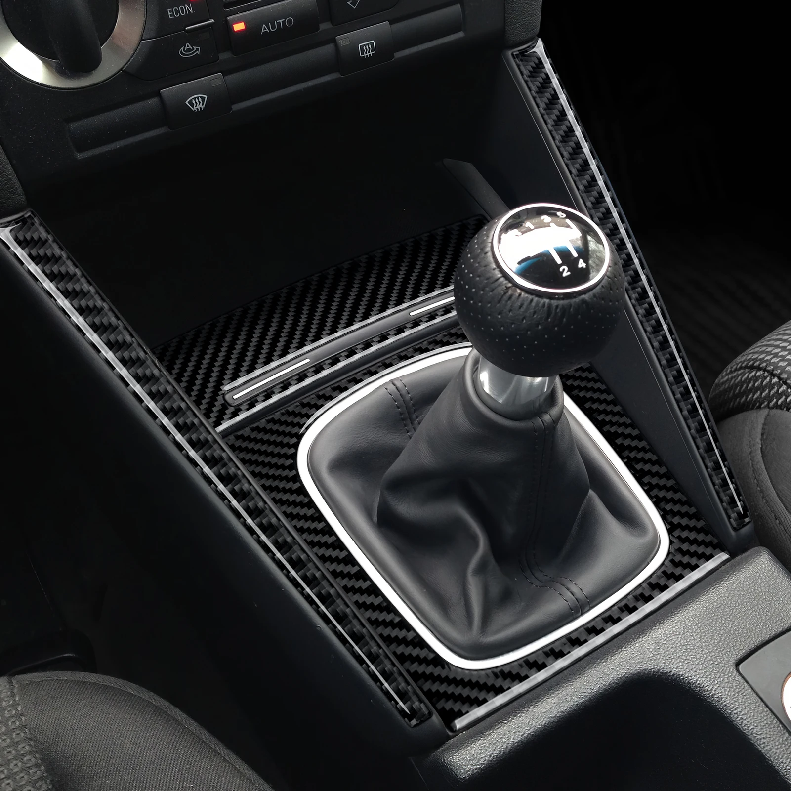 For Audi A3 S3 RS3 (2003-2012) Center Console Gear Shift Panel Cover Carbon Fiber Interior Sticker Car Trim Accessories