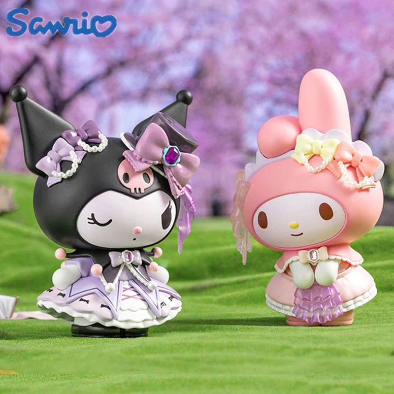 

Sanrio MINISO Rose Flower Series Model Kuromi My Melody Kawaii Desktop Decoration Ornaments Children's Toys Christmas Gifts