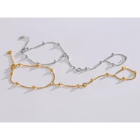 Yhpup Trendy Stainless Steel Zircon Beads Back of Hand Chain Finger Bracelet Fashion Chic Sexy Jewelry Waterproof Wholesale Gift - Image 2