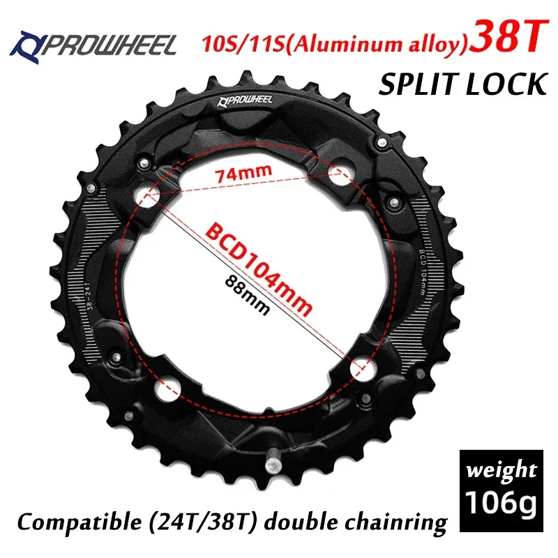 Prowheel 104/64BCD Bicycle Chainring 26T 36T 28T 38T MTB Chainring