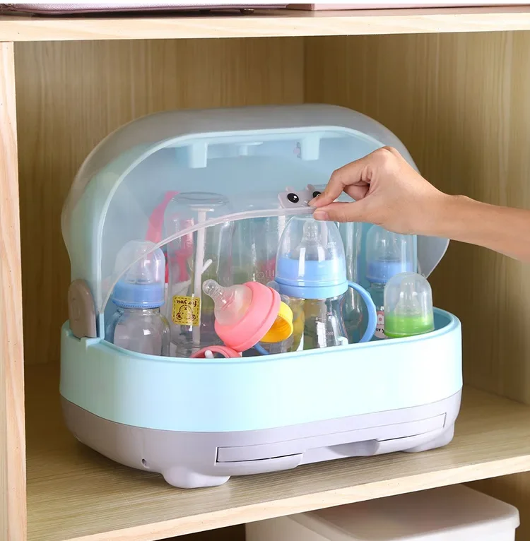 Portable Bottle Dry Rack Baby Bottle Drain Cleaning Dryer Drainer Storage BPA FREE Baby Pacifier Feeding Cup Holder Box