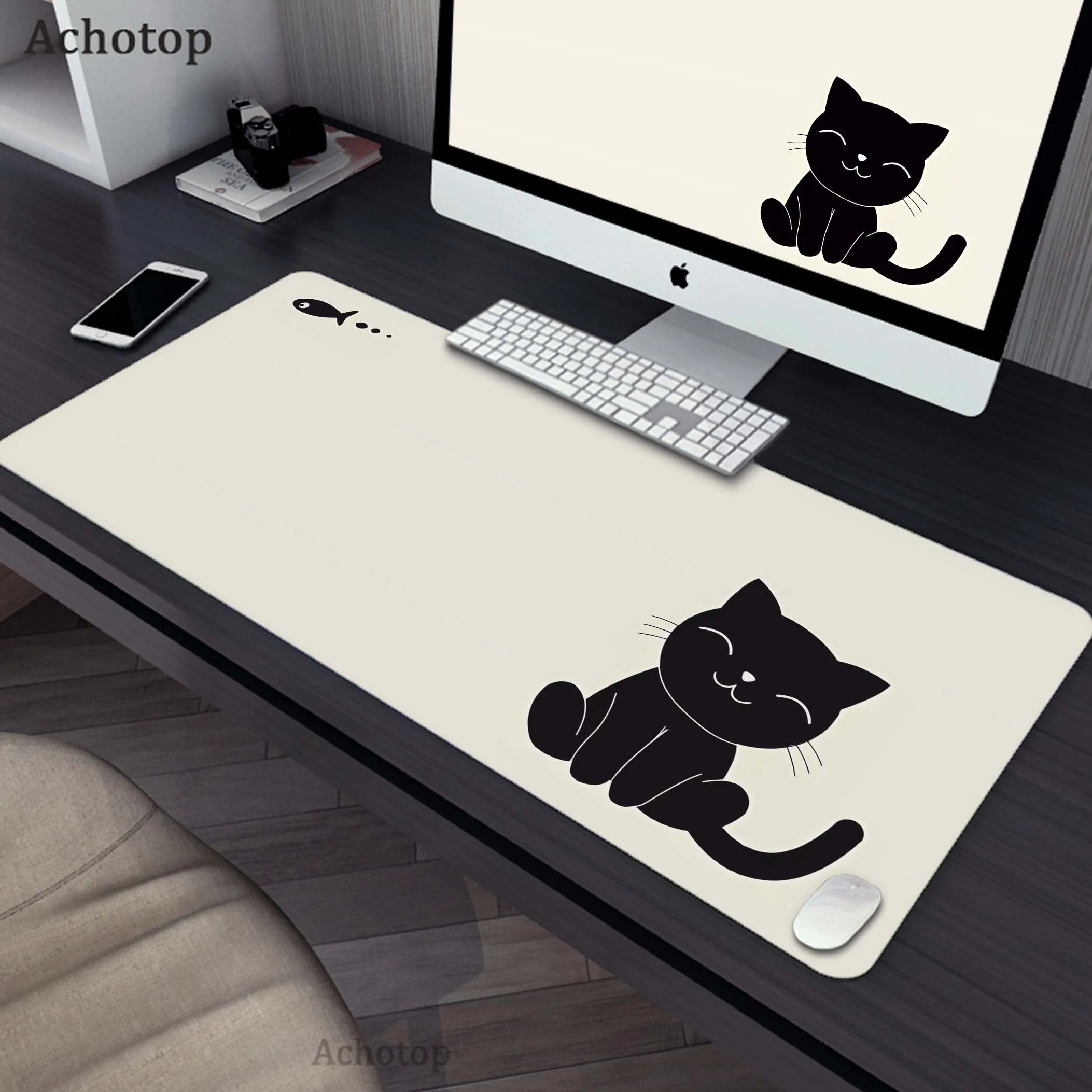 

Extended Mousepad Gaming Speed Keyboard Pads Non-slip Desk Mat Office Mouse Pad Cute Cat Pattern Gamer Desk Mat 900x400mm