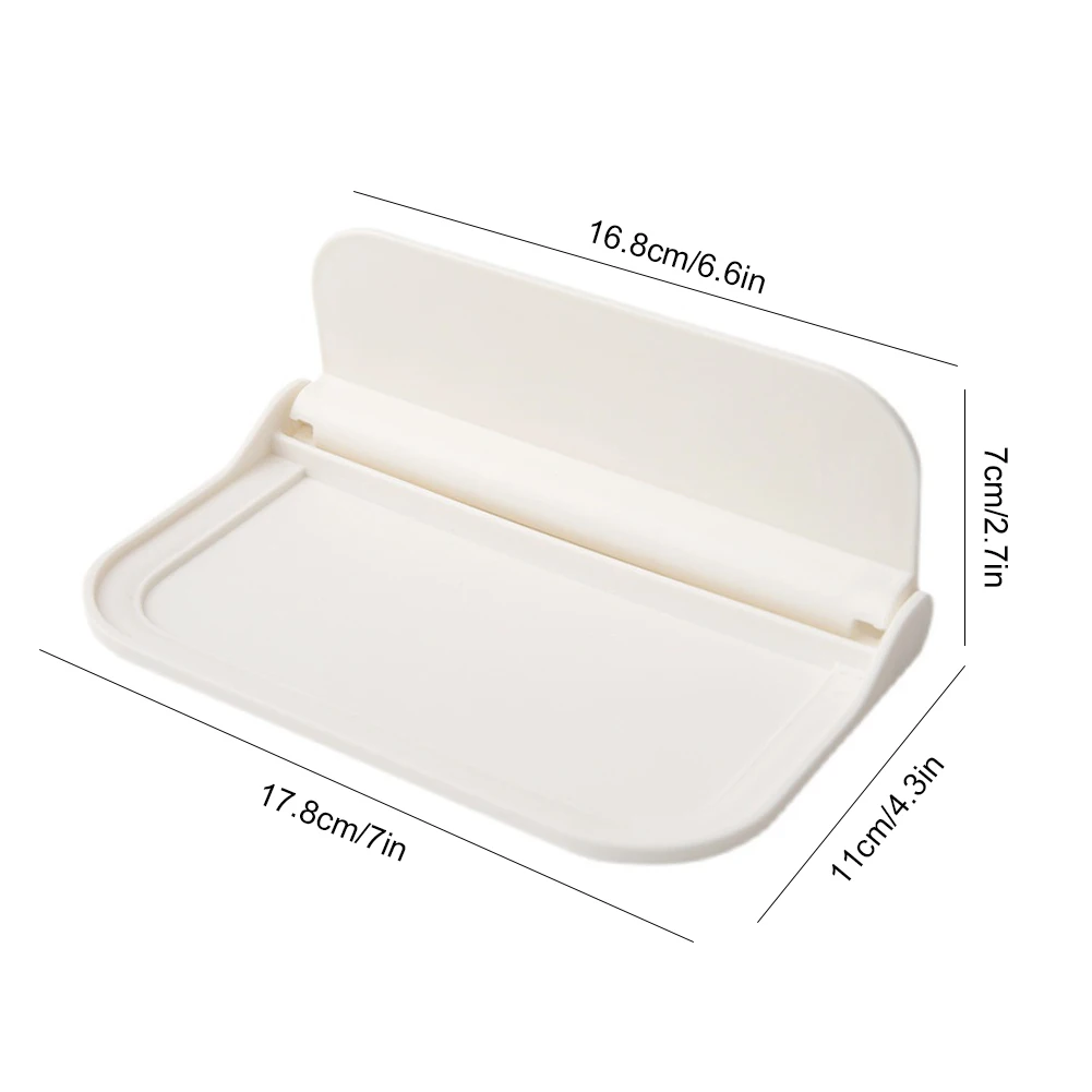 Foldable Wall Shelf Multifunction Folding Storage Shelf Wall-mounted Plastic Storage Rack Punch-Free for Kitchen Laundry Room