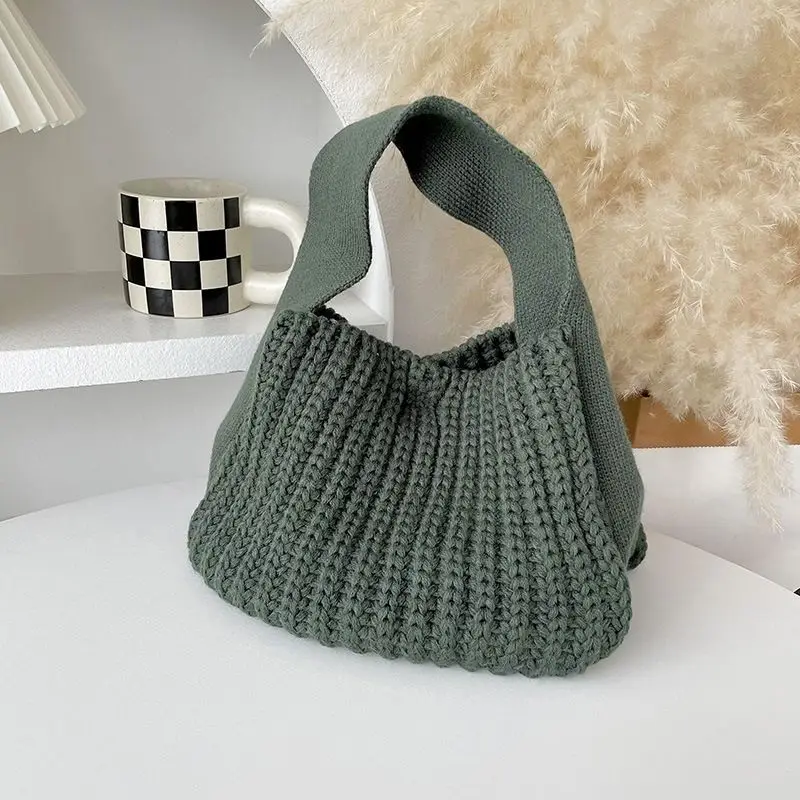 Kids Boys Girls Cute Hand Bags 2024 New Fashion Children Knitted Shoulder Bags Baby INS Solid Hand Bags Japanese Korean Style 5