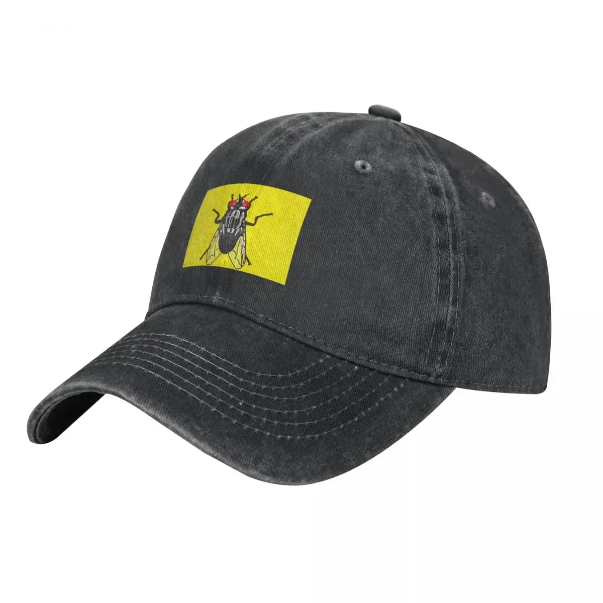

Black fly on a stylized yellow background (FLY #2) Cowboy Hat Golf Hat Man Brand Man cap Dropshipping Rugby Women's Beach Men's