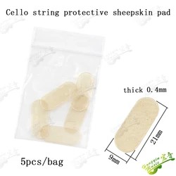 Set of 5 Leather Violin Bridge Protective Pads - Durable Sheepskin Design (5pcs Cello pad)