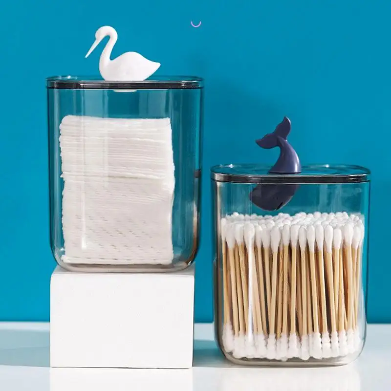 CLOVERHOME Dekorative Glasdosen (2er Set) – 284 Ml, Funkelnd, Für Q-Tips, Schmuck & Make-up