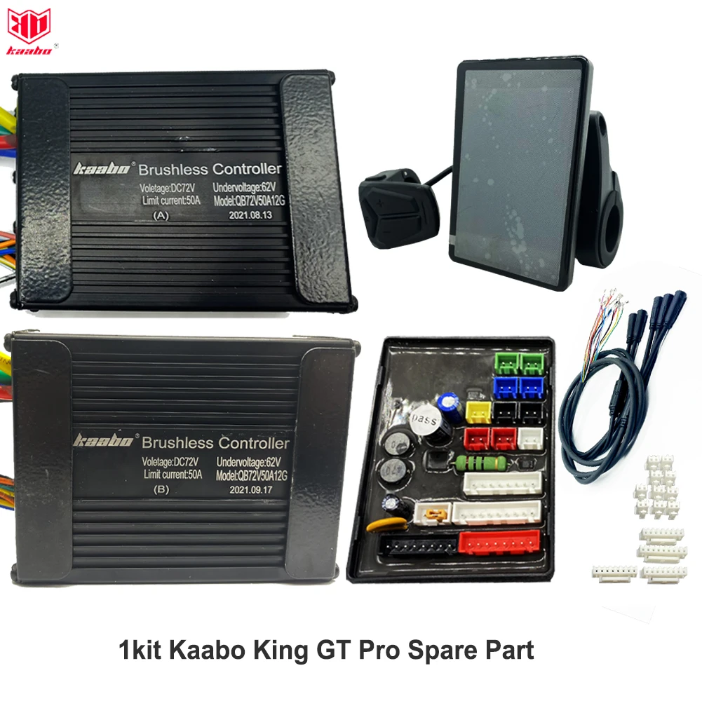 Kaabo King GT Pro Spare Parts Kit 72V 50A Sine Wave Controller HUB Board and Main Wires TFT Display with Thumb Throttle Part