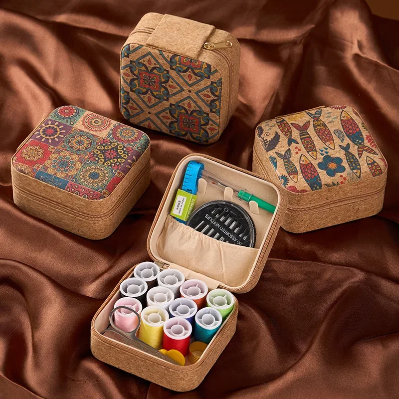 Mini Travel Sewing Kit Leather Case for Adults Beginners