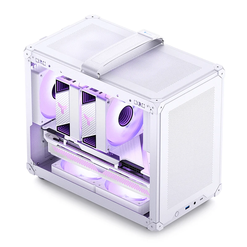 PC Case PC Chassis JONSBO C6 MAX Desktop M-ATX Case Type-c Side Transparent Handheld Portable Computer Small Chassis ATX Power Supply