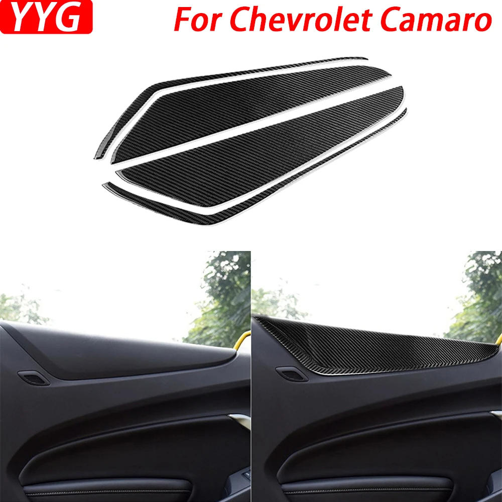 

For Chevrolet Camaro 2016-22 Real Carbon Fiber Inner Door Panel Trim Cover Car Interior Decoration Retrofit Accessories Sticker