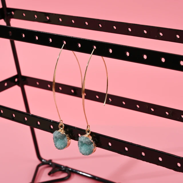 112 Lyukak 4 Rétegű Fülbevaló Duda Kétoldalas Tároló Állvány Női Ékszer Kijelző Szekrény Fém Polc - Image 4