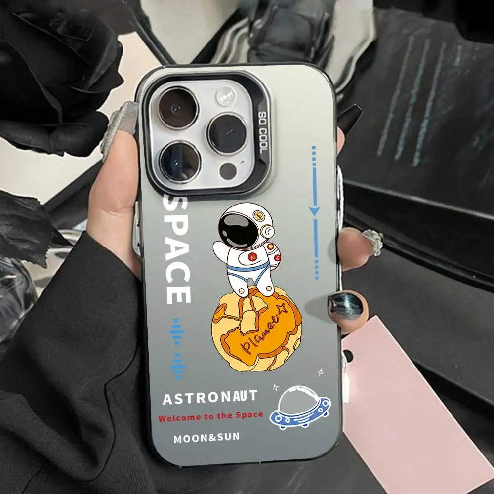 Astronaut Soft Silicone Phone Case with Silver IMD Bumper