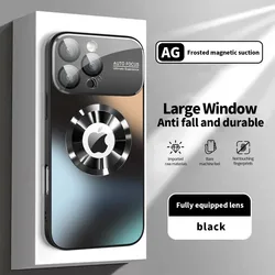 Elegant Titanium Metallic Matte Phone Case with Glass Lens Camera Protection - iPhone 15 Pro (Black)