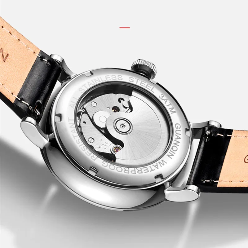 GUANQIN New Mechanical Tourbillon Luxury Men's watches Steel shell