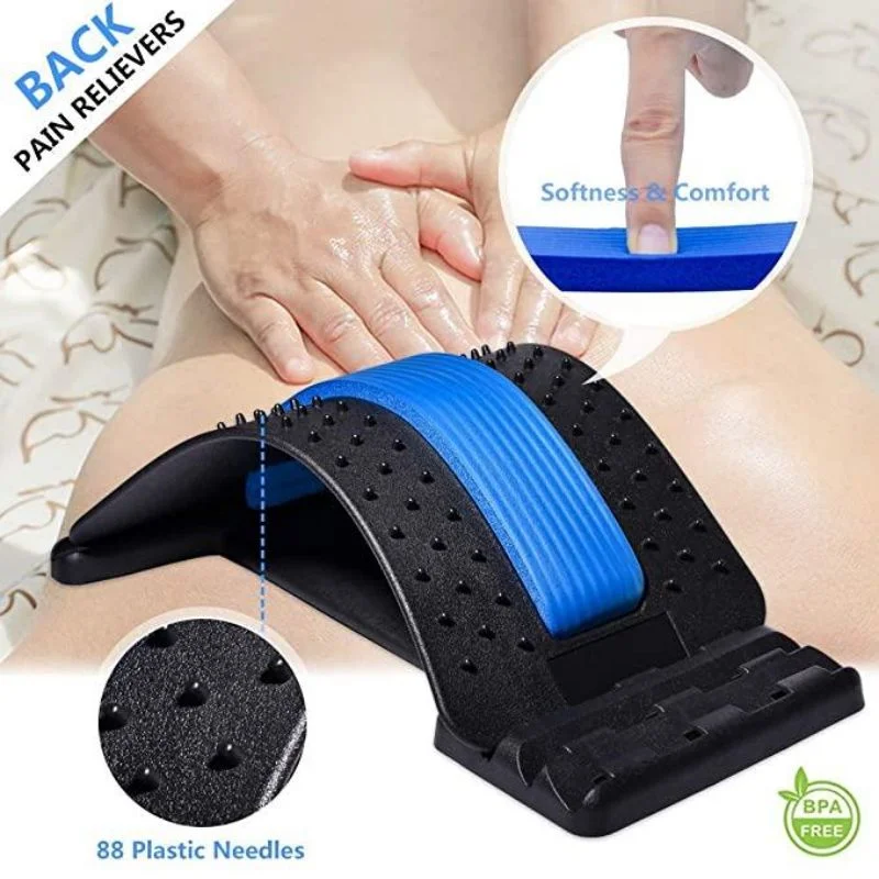 Magnetotherapy Multi-Level Adjustable Back Massager Stretcher Waist Neck  Fitness Lumbar Cervical Spine Support Pain Relief - AliExpress