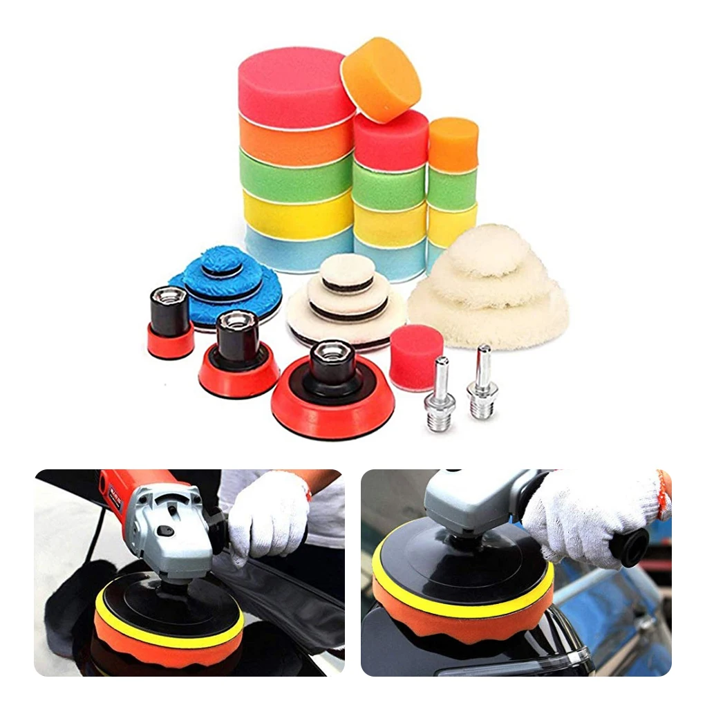

Pack of 29 Car Polishing Pad 30 50 80mm Buffing Discs Wheels Replacement