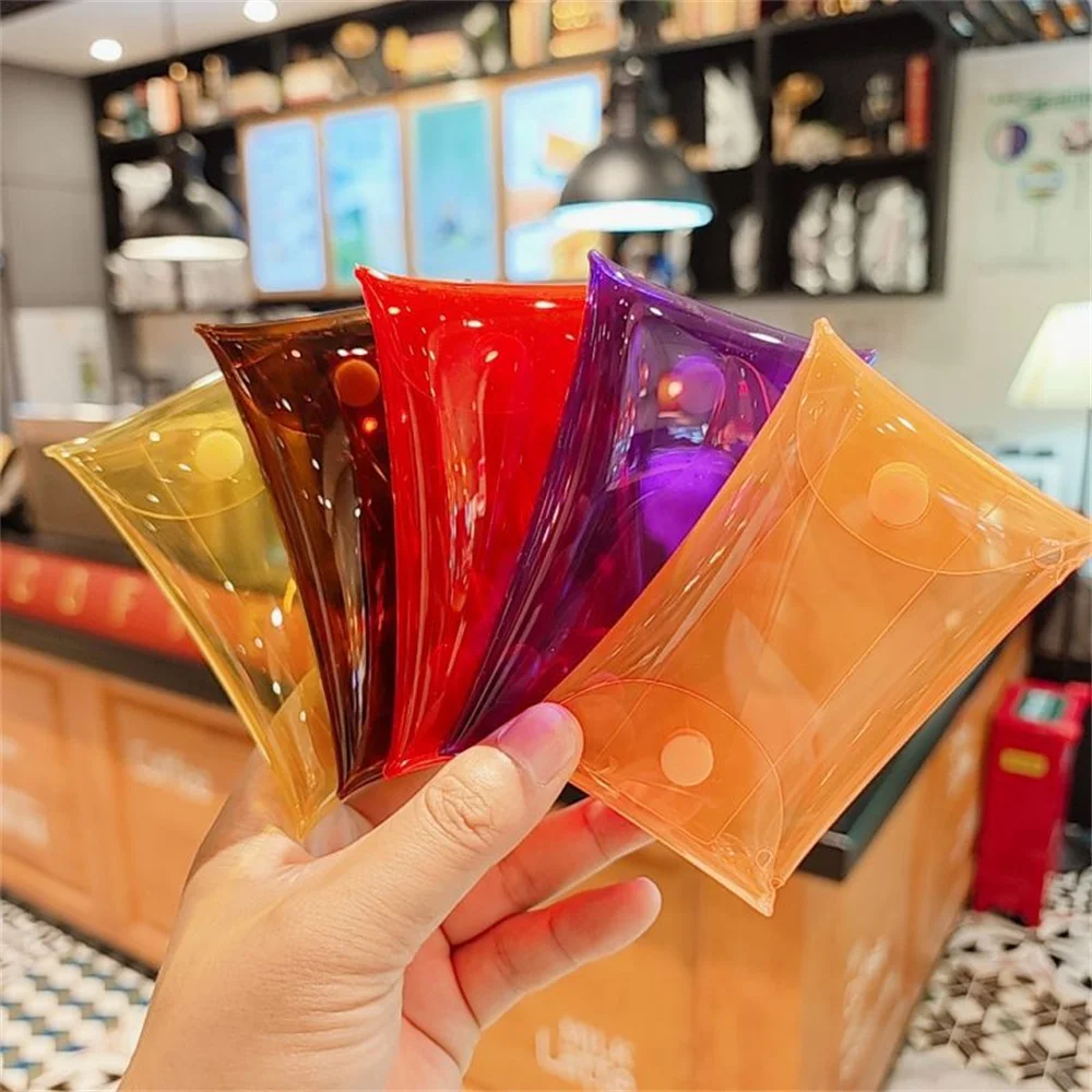 Coin Purse Colorful Transparent PVC Mini Portable Cartoon Wallet Key Headphone Storage Bag Women Jewelry Organizer Pouch