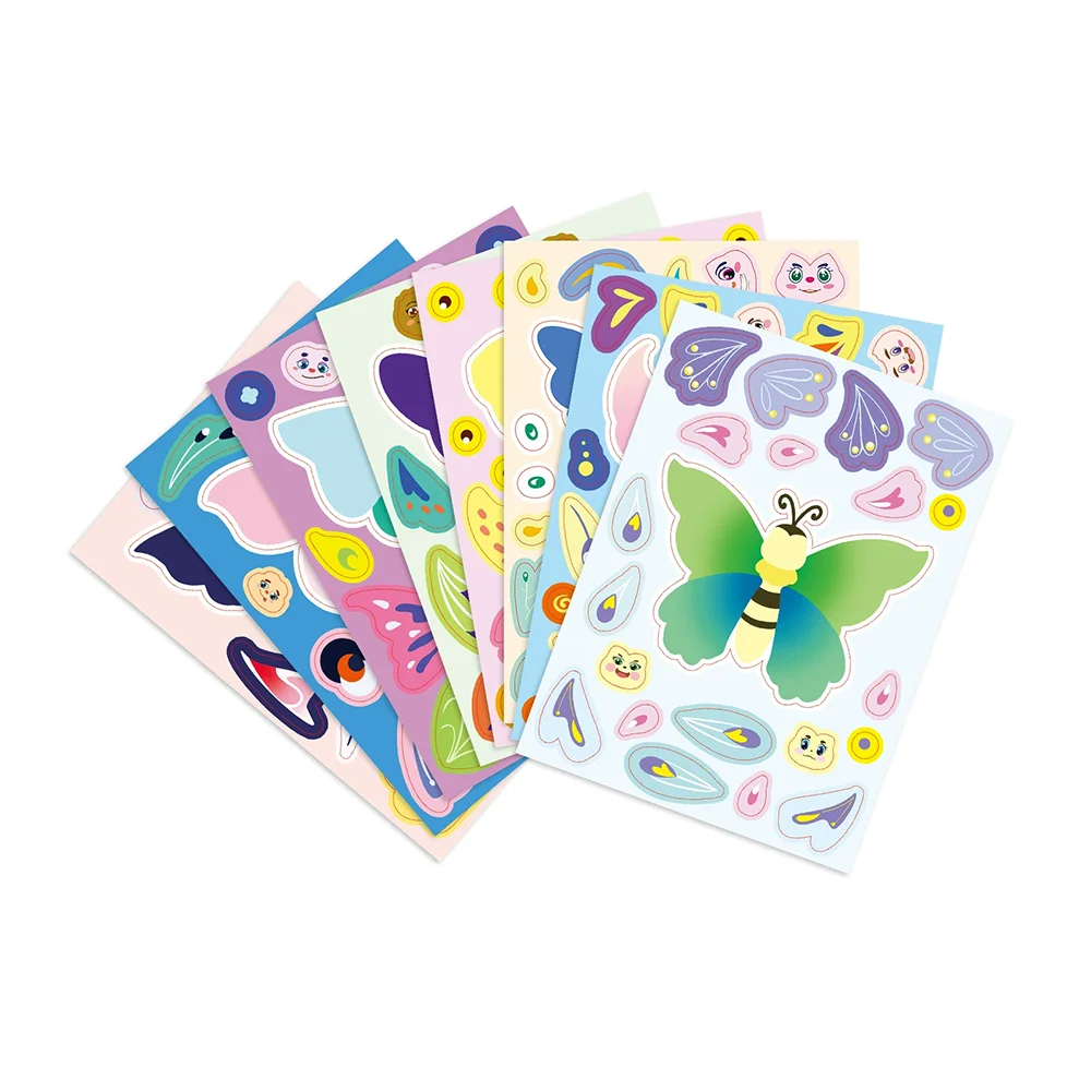 Cartoon Cute Butterfly Face Puzzle Stickers - Children's Educational & Waterproof Toy