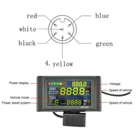 1 ensemble e-bike SW900 LCD panneau de commande d'affichage coloré 24-60V vélo électrique Scooter vitesse de conduite temps puissance Charge vélo Dis 4