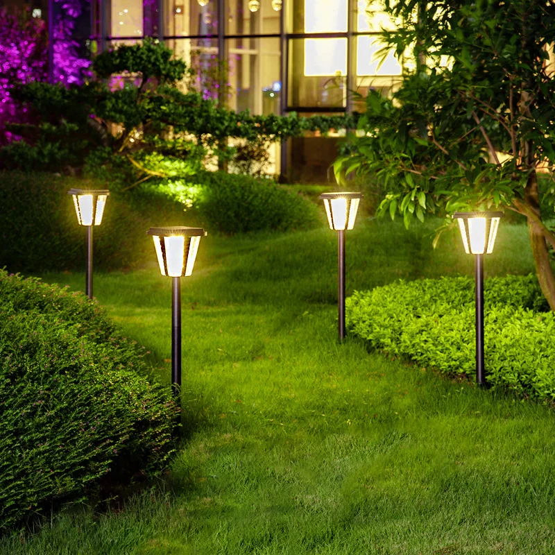 Solar Powered Outdoor Pathway Decoration Landscape Waterproof Lawn Lamp Spot Lights Housing Led Bollard Lawn Garden Lights