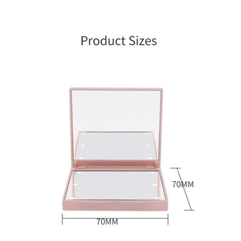 조명이 달린 6 Led 메이크업 거울, 작은 주머니, 휴대용 여행 핑크, 블랙 화이트 접이식 화장품, 화장대 거울, 1x 2x 확대