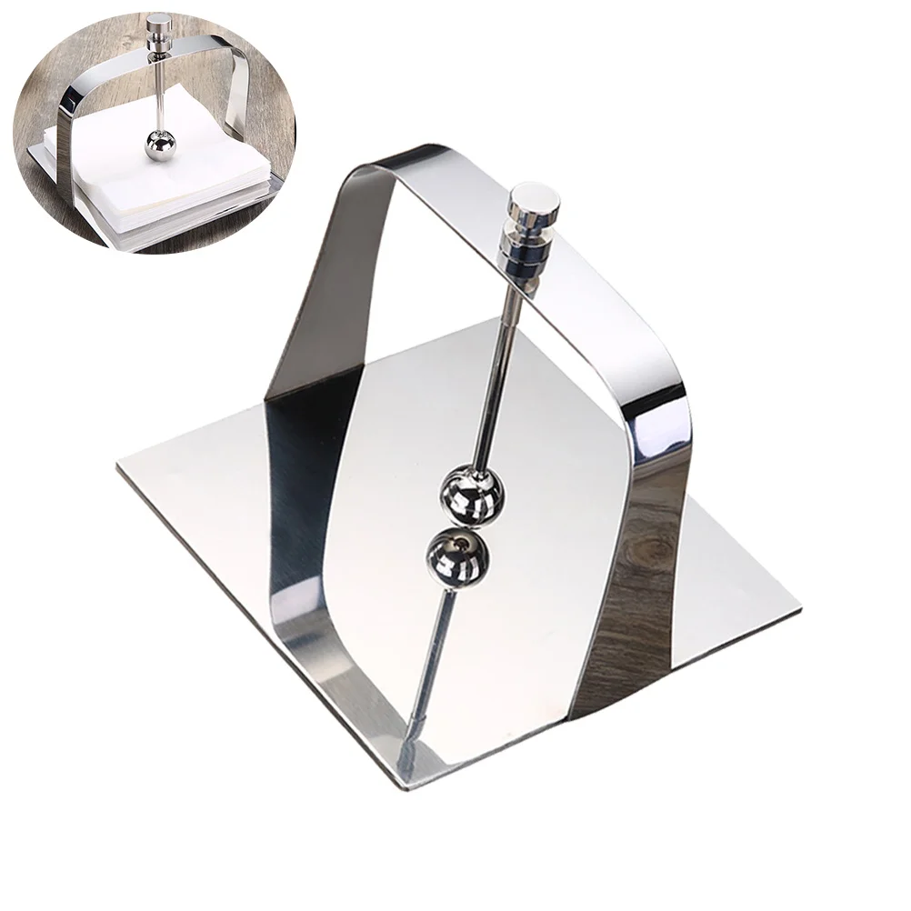 

Stainless Steel Napkin Holder Countertop Napkin Holder Paper Towel Holder Decorative Tissue Holder Stand (Style A) - 13.5x13.5cm