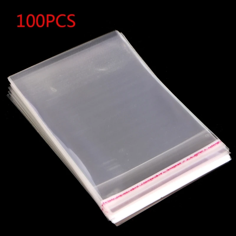 

100Pcs Clear Resealable Plastic Bag Self Adhesive Sealing OPP Cellophane Bag