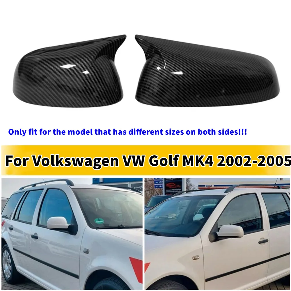 For Volkswagen VW Golf MK4 2002-2005 ABS Car Rearview Side Mirror Cover Wing Cap Exterior Door Housing Trim Adhesive Sticker