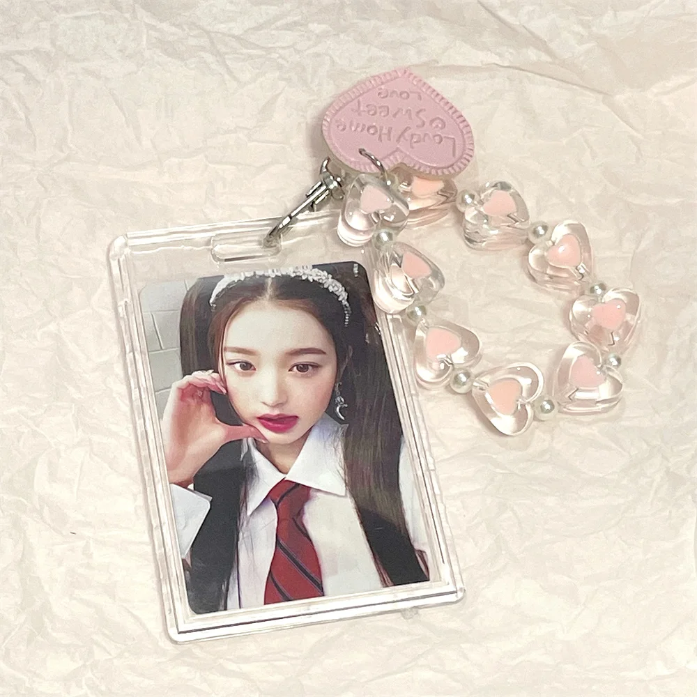 SKYSONIC Crystal Acrylic Card HoIder Set Cool Pendant Idol Postscards Storage Keychains Bus ID Cards Organizer Photo Cards Frame 6
