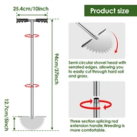 New Edger Lawn Tool Half Moon Manual Lawn Edger Stainless Steel Sawtooth Border Edger Long Handled Trimming Shovel Multipurpose 2