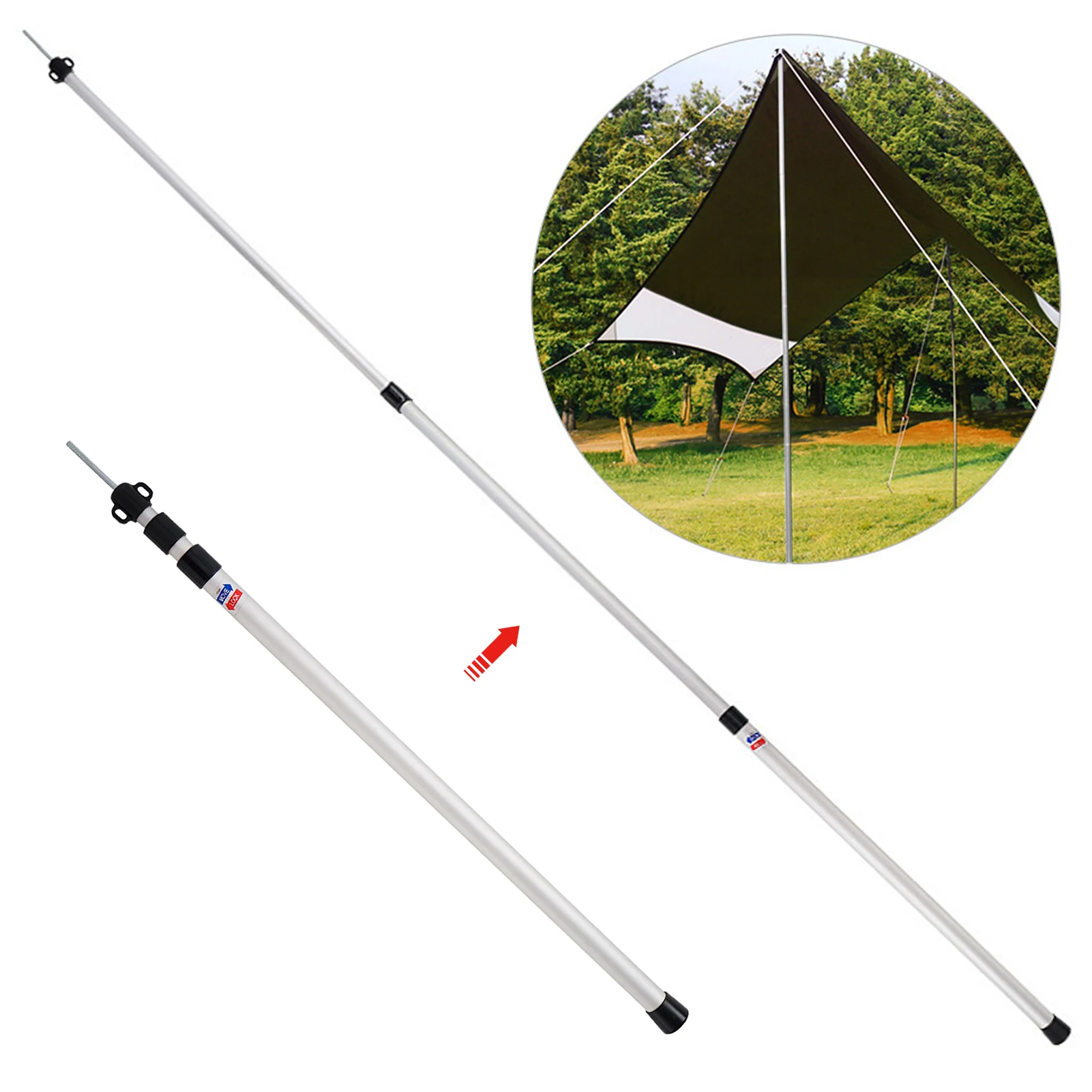 Thicken Aluminum Alloy Tent Pole tent poles camping tent accessories tents and shelters Adjustable Tent Support Rods Beach Shelter Tarp Awning Pole Replacement Poles Accessories