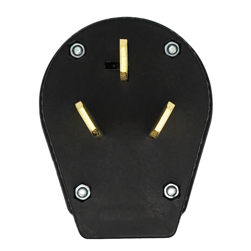 Nema 10-50P Plug 50-Amp 125V-250V 125/250V Dryer Plug Angled 3 Pole 3 Wire Grounding Straight Blade for Dyer and Ranges
