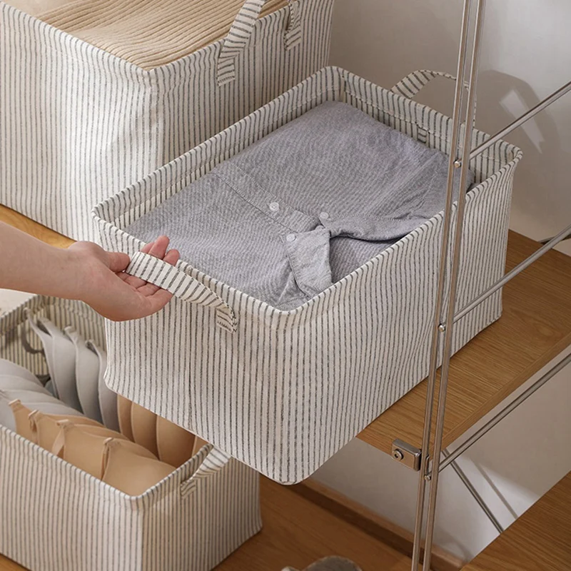 Narrow Storage Bins, Small Baskets For Organizing, Long Storage Basket With  Handles, Fabric Storage